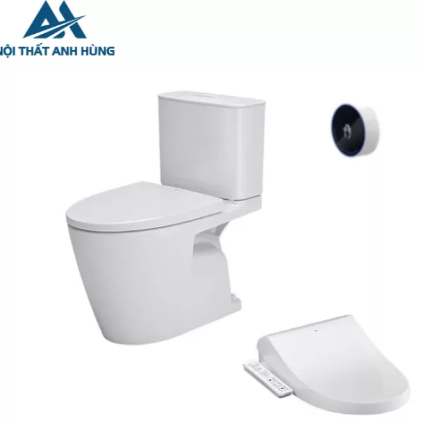 Bồn cầu 2 khối xả cảm ứng nắp điện tử INAX ACT602 + CWH18VN