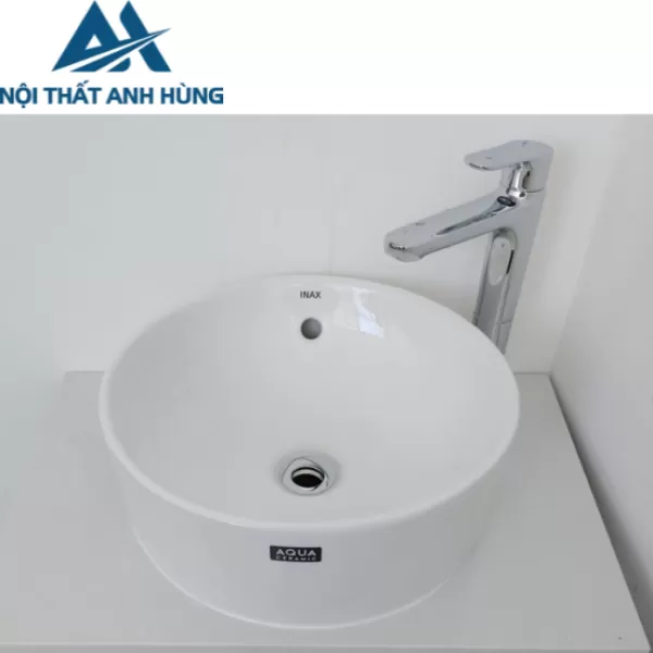 Chậu Rửa Lavabo Inax AL-295V Đặt Bàn Tròn Aqua Ceramic