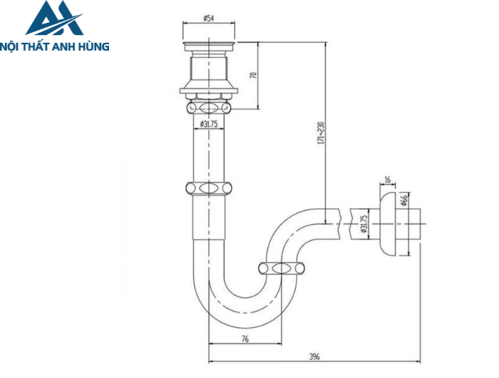 Bộ xả lavabo Inax LF-105PAL Chữ P