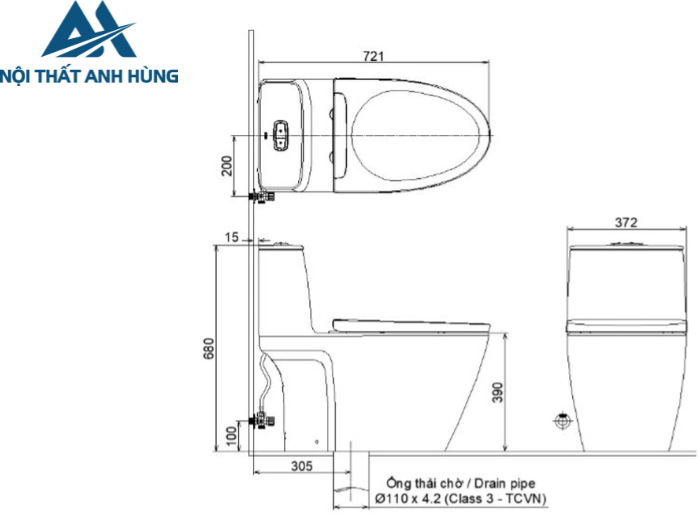 Bồn cầu 1 khối Inax AC-902VN