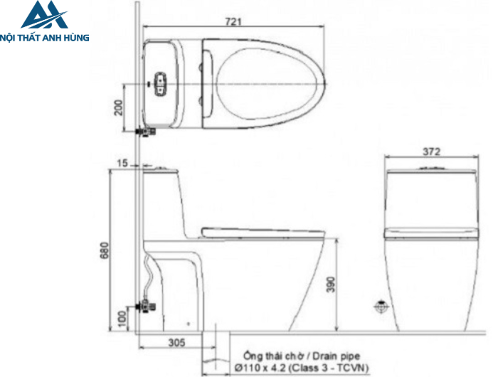 Bồn cầu 1 khối nắp điện tử INAX AC-902 + CW-KA22AVN