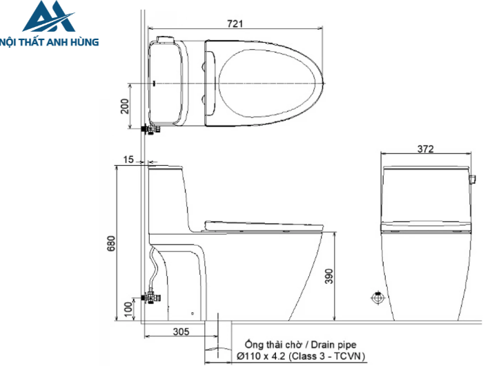 Bồn cầu 1 khối nắp điện tử INAX AC-912 + CW-KA22AVN
