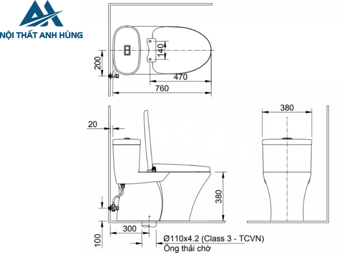 Bồn cầu 1 khối nắp điện tử INAX AC-959A + CW-KA22AVN
