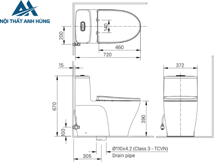 Bồn cầu 1 khối nắp điện tử INAX AC-989 + CW-H20VN