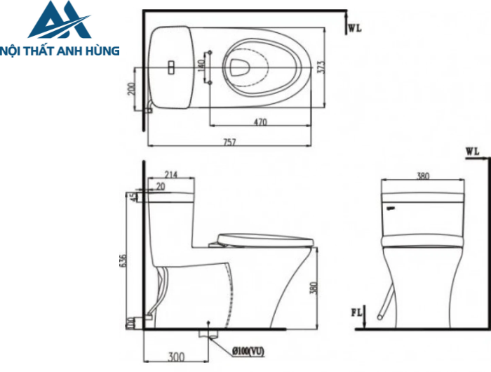 Bồn cầu 1 khối nắp rửa cơ INAX AC-900R + CW-S15VN