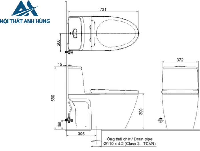 Bồn cầu 1 khối nắp rửa cơ INAX AC-902 + CW-S32VN