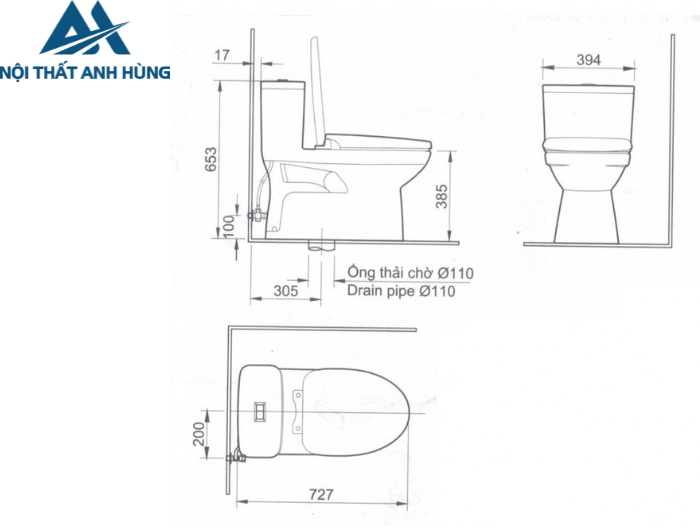 Bồn cầu 1 khối nắp rửa cơ INAX AC-969 + CW-S15VN