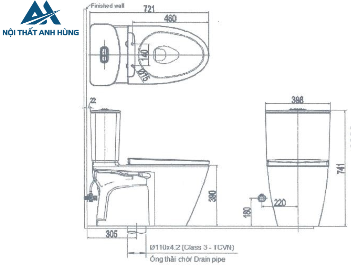 Bồn cầu 2 khối nắp điện tử INAX AC-602 + CW-H18VN