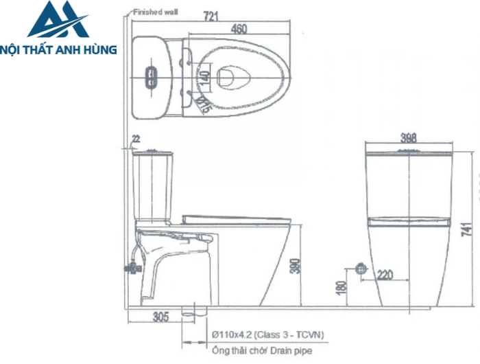 Bồn cầu 2 khối nắp rửa cơ INAX AC-602 + CW-S32VN