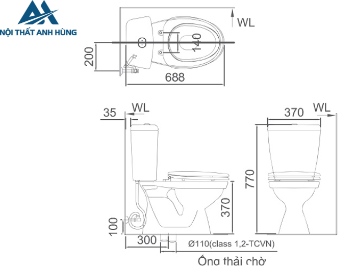Bồn Cầu 2 Khối Nắp Rửa Cơ INAX C-117A + CW-S15VN
