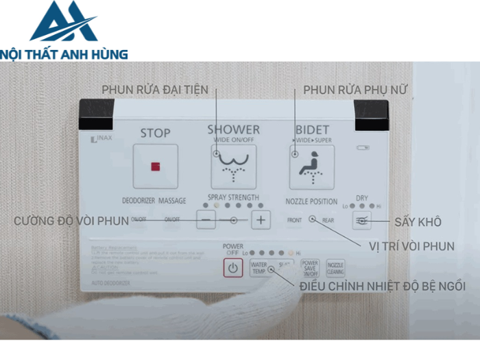 Bồn cầu 2 khối xả cảm ứng nắp điện tử INAX ACT-602 + CW-KA22AVN