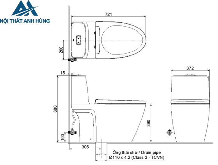 Bồn cầu 2 khối xả cảm ứng nắp điện tử INAX ACT-832 + CW-H18VN