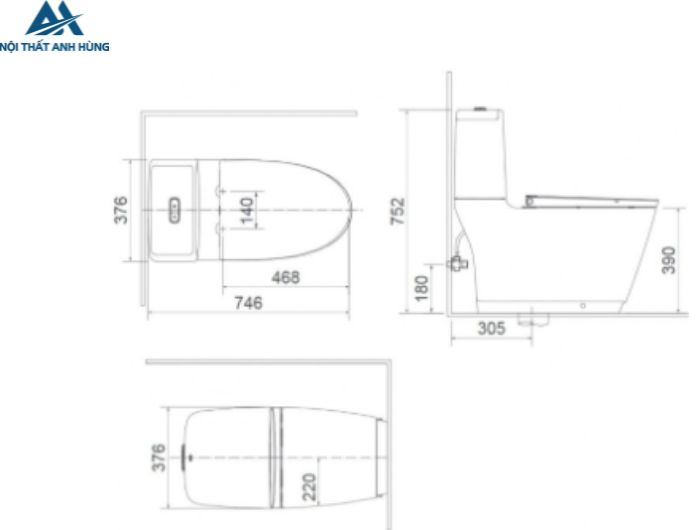 Bồn cầu 2 khối xả cảm ứng nắp điện tử INAX ACT-832 + CW-KA22AVN