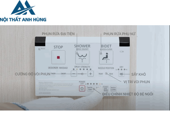 Bồn cầu 2 khối xả cảm ứng nắp điện tử INAX ACT-832 + CW-KA22AVN