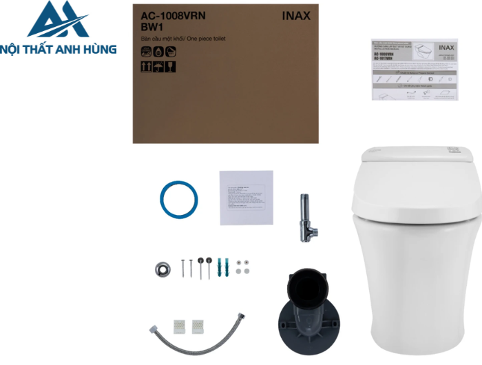 Bồn Cầu INAX AC-1008VRN 1 Khối Aqua Ceramic Xả Nhấn