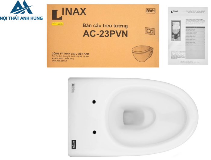 Bồn Cầu INAX AC-23PVN Treo Tường Thùng Nước Âm