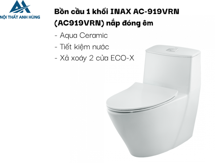 Bồn Cầu INAX AC-919VRN 1 Khối Aqua Ceramic