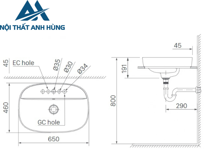 Chậu Rửa Lavabo Đặt Bàn NAX AL-652VGC 3 Lỗ Men Aqua Ceramic