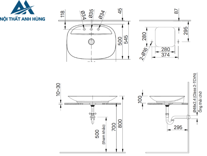 Chậu Rửa Lavabo Đặt Bàn INAX AL-S640VGC 3 Lỗ Men Aqua Ceramic
