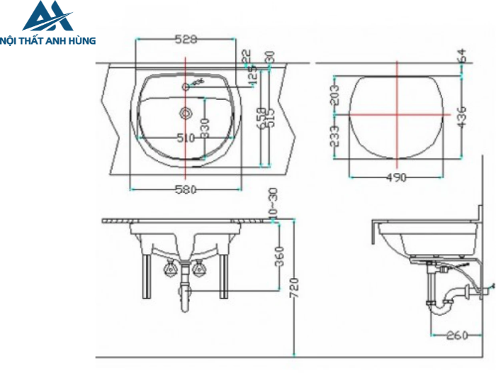 Chậu Rửa Lavabo Inax AL-2094V Âm Bàn Aqua Ceramic