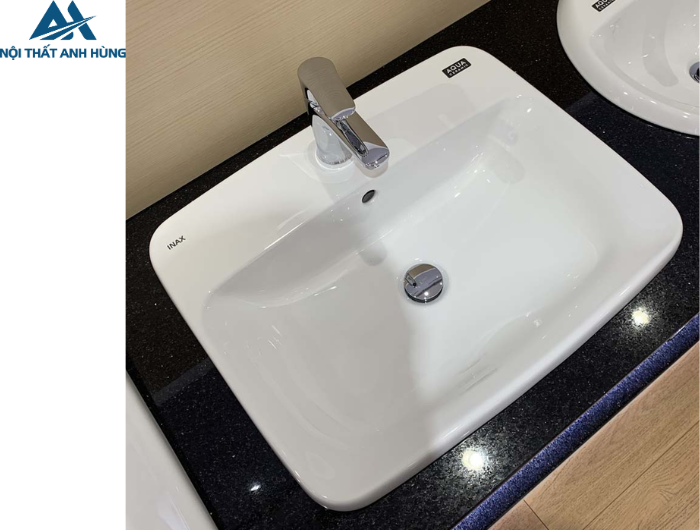 Chậu Rửa Lavabo Inax AL-2398V Dương Vành Aqua Ceramic