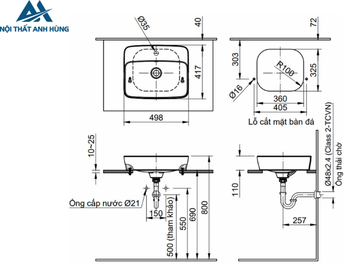 Chậu Rửa Lavabo Inax AL-286V Đặt Bàn Aqua Ceramic