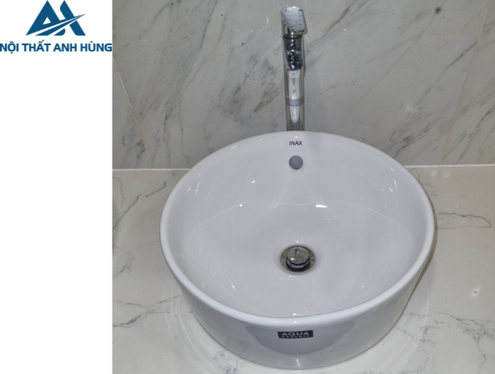 Chậu Rửa Lavabo Inax AL-295V Đặt Bàn Tròn Aqua Ceramic