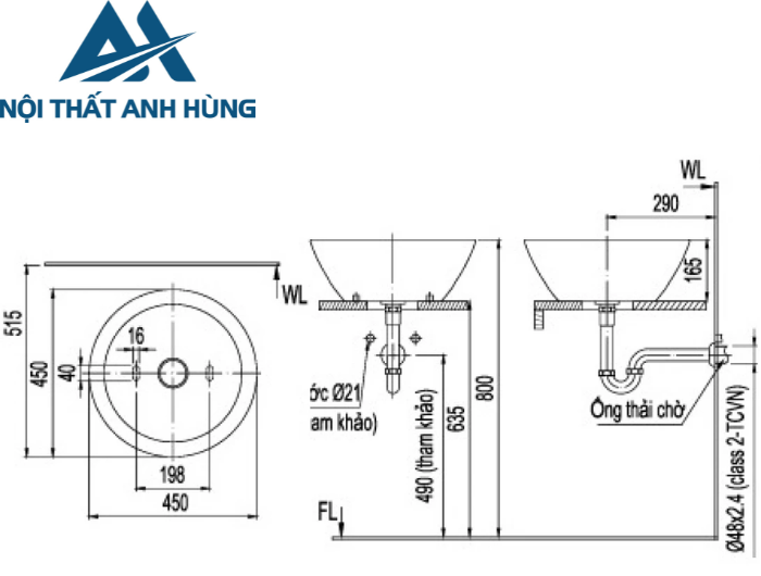 Chậu Rửa Lavabo Inax AL-445V  Đặt Bàn Aqua Ceramic