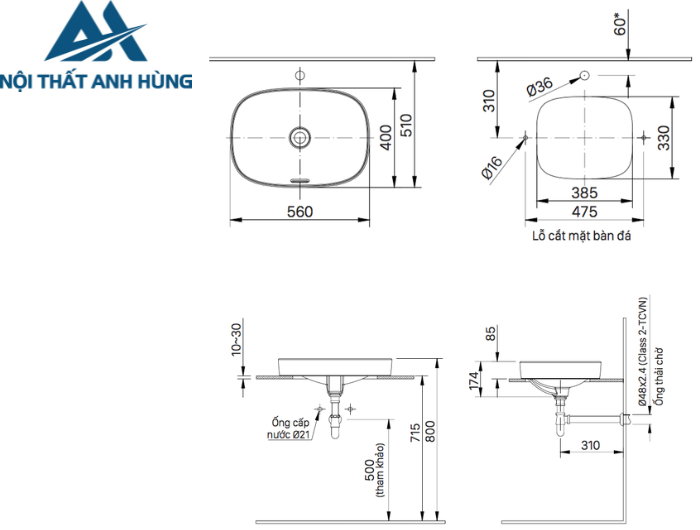 Chậu Rửa Lavabo Inax AL-642V Đặt Bàn Aqua Ceramic