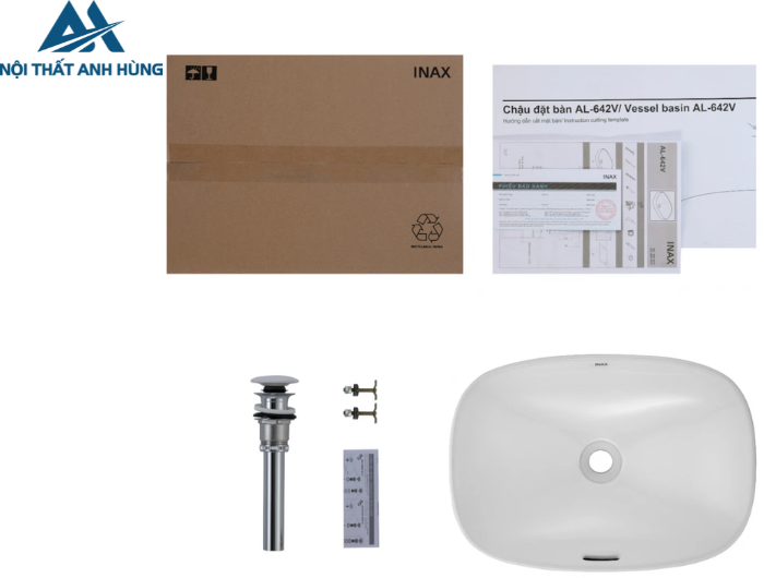 Chậu Rửa Lavabo Inax AL-642V Đặt Bàn Aqua Ceramic