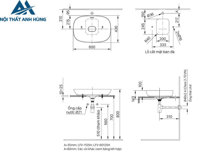 Chậu Rửa Lavabo Inax AL-682V Đặt Bàn Aqua Ceramic
