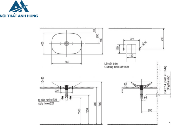 Chậu Rửa Lavabo Inax AL-S620V Đặt Bàn Aqua Ceramic
