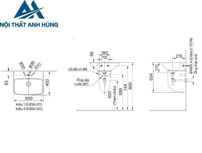 Chậu Rửa Lavabo Inax L-289V Treo Tường