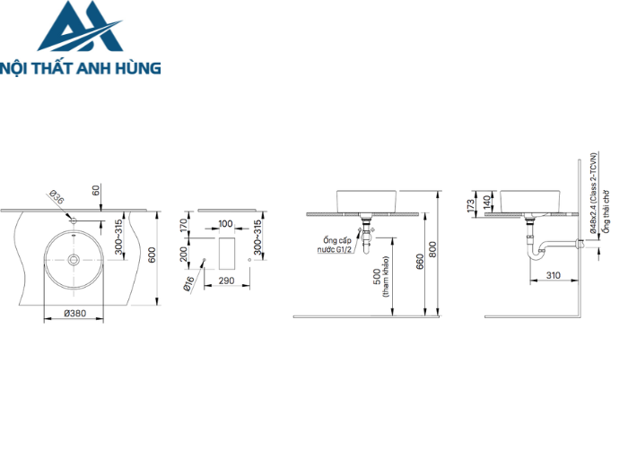 Chậu Rửa Lavabo Inax L-295V  Đặt Bàn Tròn