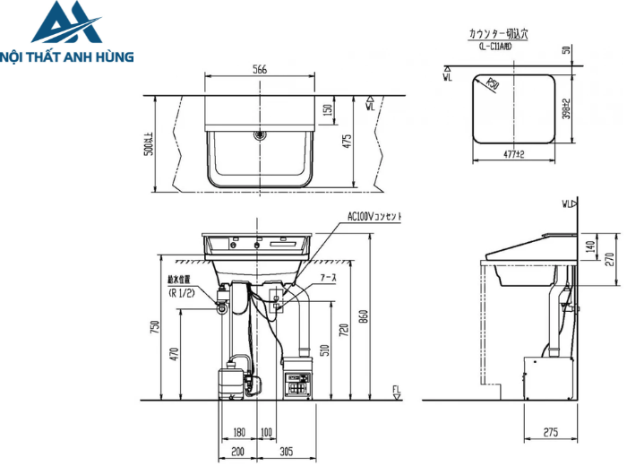 Chậu Rửa Lavabo Treo Tường  Inax L-C11A3-AS  Jet Bowl Tự Động