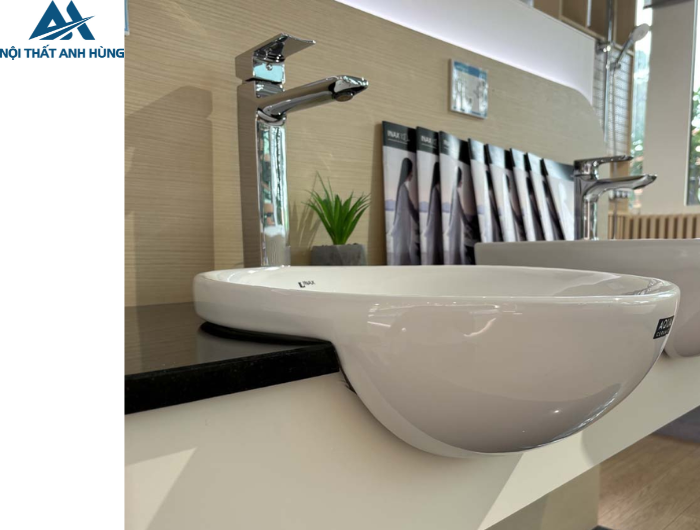 Chậu Rửa Mặt Lavabo Inax AL-333V Bán Âm Aqua Ceramic