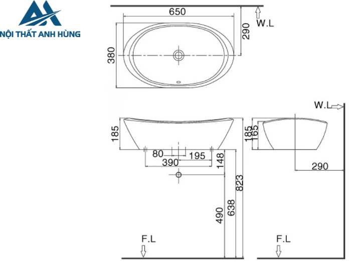 Chậu Rửa Mặt Lavabo Inax AL-465V Đặt Bàn Aqua Ceramic