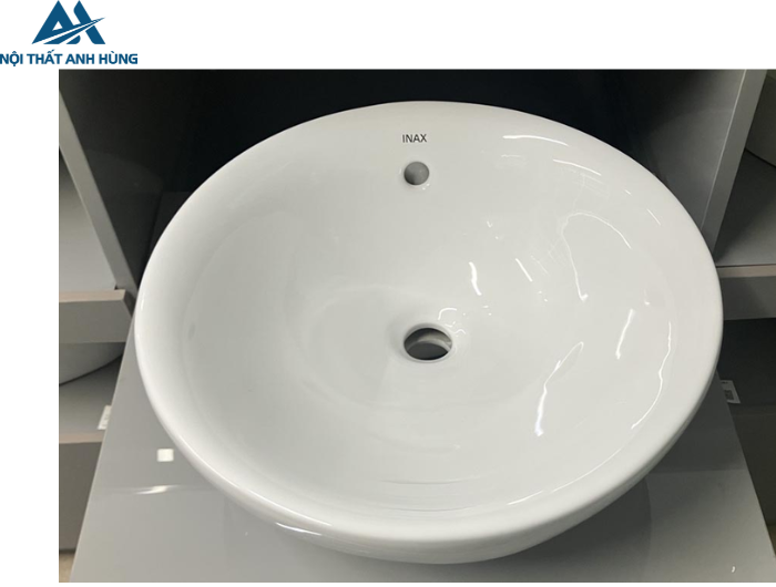 Chậu Rửa Mặt Lavabo Inax L-333V Bán Âm Tròn