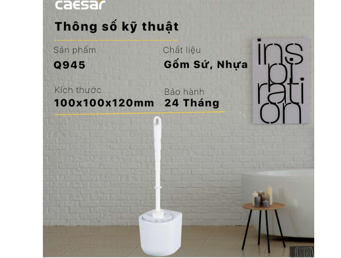 Cọ Vệ Sinh Phòng Tắm Bằng Sứ CAESAR Q945