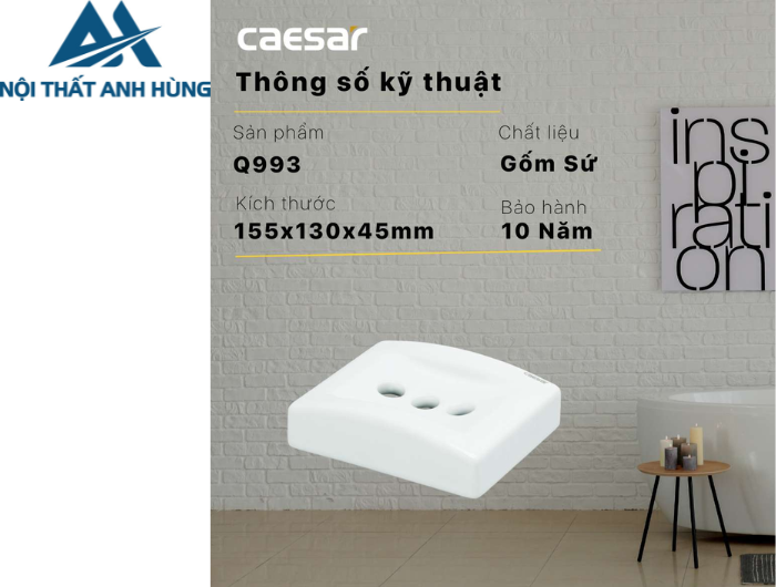 Giá Đựng Bàn Chải Đánh Răng CAESAR Q993 3 Lỗ