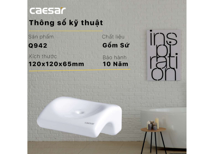 Giá Đựng Xà Phòng CAESAR Q942 Sứ