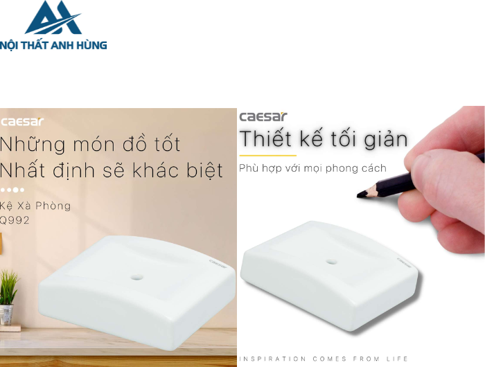 Giá Đựng Xà Phòng CAESAR Q992 Sứ