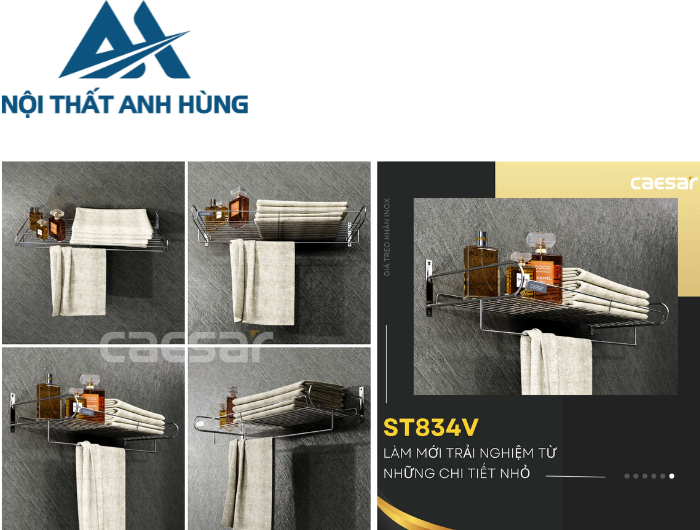 Giá Treo Khăn CAESAR ST834V Hai Tầng