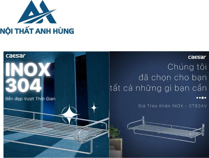 Giá Treo Khăn CAESAR ST834V Hai Tầng