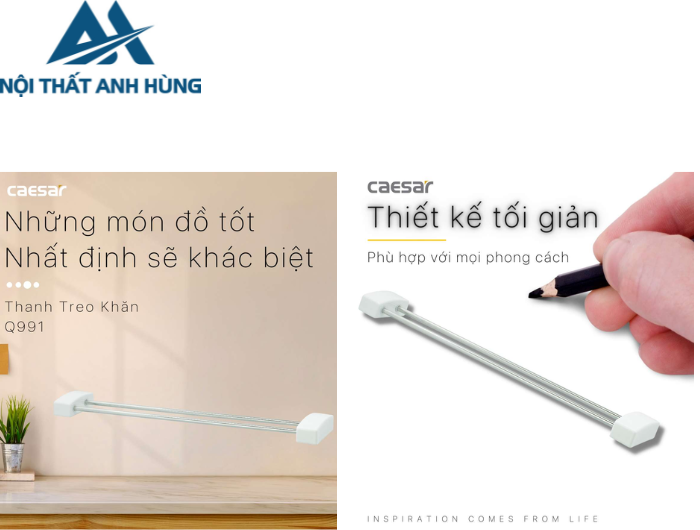 Giá Treo Khăn Inox CAESAR Q991 Một Tầng