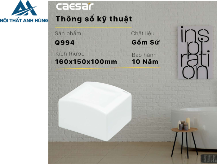 Hộp Đựng Giấy Vệ Sinh Sứ CAESAR Q994