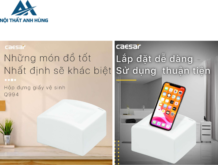 Hộp Đựng Giấy Vệ Sinh Sứ CAESAR Q994