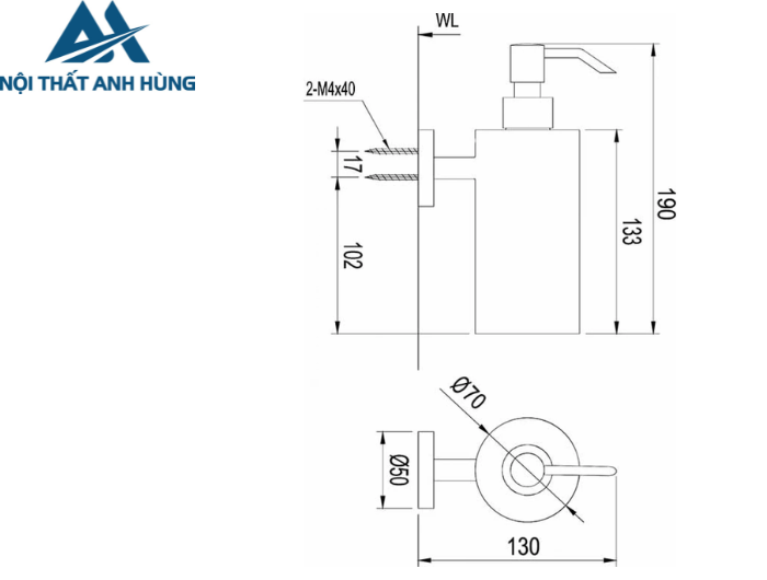 Hộp Xà Phòng Nước Inax KFV-25AY Treo Tường
