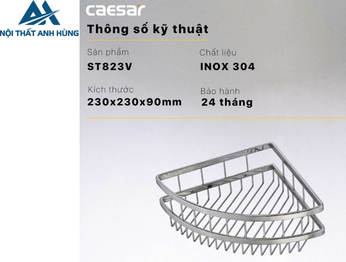 Kệ Inox CAESAR ST823V Đơn