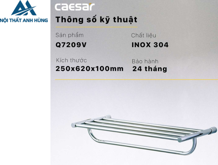 Kệ Treo Khăn CAESAR Q7209V Hai Tầng